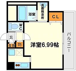 ラ・フォンテ十三 1Kの間取図画像