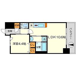 Osaka Metro御堂筋線 西中島南方駅 徒歩2分の賃貸マンション 10階1LDKの間取り