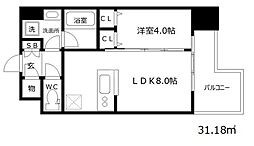 Osaka Metro御堂筋線 新大阪駅 徒歩5分の賃貸マンション 6階1LDKの間取り