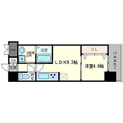 JR東海道・山陽本線 新大阪駅 徒歩3分の賃貸マンション 8階1LDKの間取り