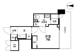 パークアクシス四ツ橋 11階1Kの間取り