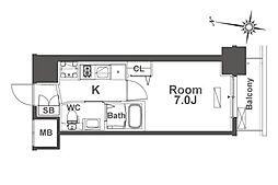 Osaka Metro中央線 阿波座駅 徒歩3分の賃貸マンション 10階1Kの間取り