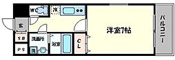 Osaka Metro長堀鶴見緑地線 今福鶴見駅 徒歩1分の賃貸マンション 8階1Kの間取り