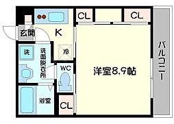 リブリ・カドマ 1階1Kの間取り
