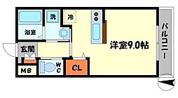 す清館 2階ワンルームの間取り