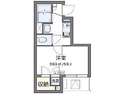 クレイノＫＯＭＯＨＡＮＡ 1階1Kの間取り