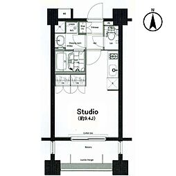 コンフォリア麻布十番 3階ワンルームの間取り