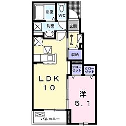 西武池袋線 石神井公園駅 徒歩7分の賃貸アパート 1階1LDKの間取り