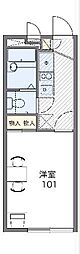 レオパレスＦＯＲＥＴII 1階1Kの間取り