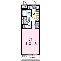 グランソレーユ 1Kの間取図画像