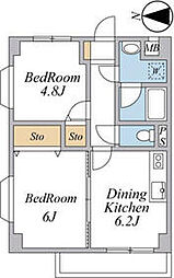 ジョイホームズ2 2DKの間取図画像
