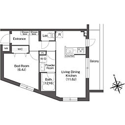 東京メトロ丸ノ内線 方南町駅 徒歩6分の賃貸マンション 2階1LDKの間取り