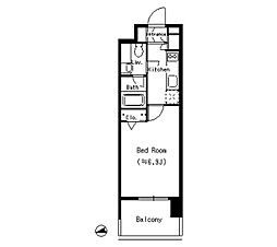 京急本線 京急蒲田駅 徒歩8分の賃貸マンション 3階ワンルームの間取り