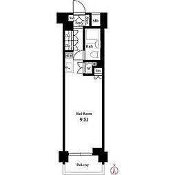 イプセ蒲田ＷＥＳＴ 5階ワンルームの間取り