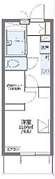 レオパレス氷川 1Kの間取図画像