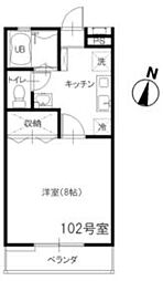 ブルージェアベ和光1 1Kの間取図画像