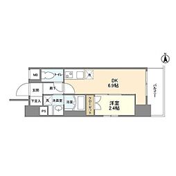 リアンシエルブルー田端 10階1DKの間取り