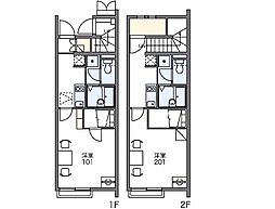 レオネクストチェリーブロッサム 2階1Kの間取り