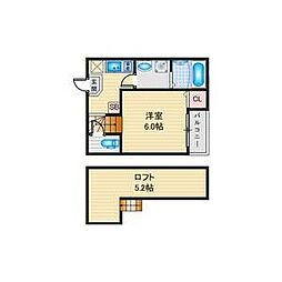 ハーモニーテラス平安IV 1階1SKの間取り