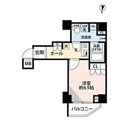 プレール・ドゥーク本所吾妻橋6 1Kの間取図画像