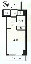 スカイコート品川6 ワンルームの間取図画像