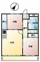 リバーサイド東川口No.1 2LDKの間取図画像