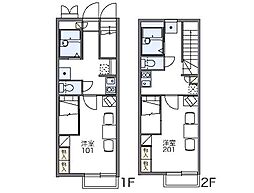 レオパレススミヨシ 1階1Kの間取り