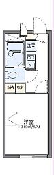 レオパレスピーヌス 1階1Kの間取り
