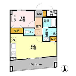 アレグリア柏屋 1LDKの間取図画像