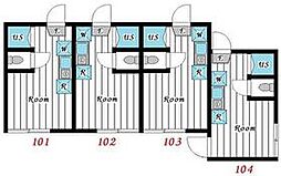 ＴＭ西横浜 1階ワンルームの間取り