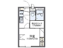 レオパレスエムエム 1Kの間取図画像