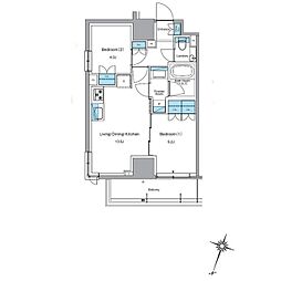 ルフォンプログレ渋谷ヒルトップ 2LDKの間取図画像