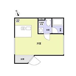 ｔｒｉａｓ333 1階ワンルームの間取り