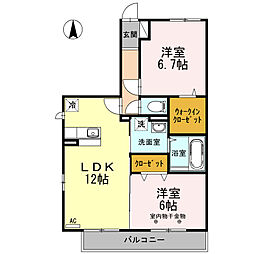 メゾンコンフォール3 2LDKの間取図画像