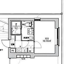 Ｌｕｄｅｎｓ東新町 1階1Kの間取り