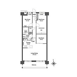 コンフォリア高島平2号館 3LDKの間取図画像