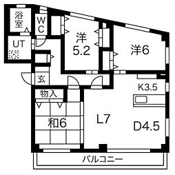 ハイドリーム谷口 3LDKの間取図画像