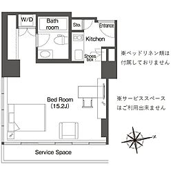 ウエリスアーバン品川タワー ワンルームの間取図画像