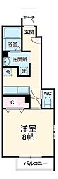 クレール　花園 1階1Kの間取り