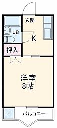 JR東海道本線 天竜川駅 徒歩20分の賃貸アパート 1階1Kの間取り