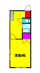 新生荘 1Kの間取図画像