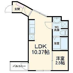 ＦＵＪＩＳＴＡ所沢16 3階1LDKの間取り