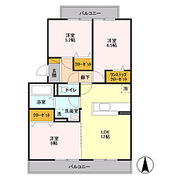 ボナールA 3LDKの間取図画像
