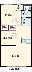 メゾン・ボヌール 4階2LDKの間取り