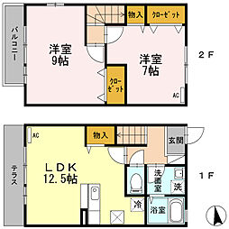 サン クレア V 1階2LDKの間取り