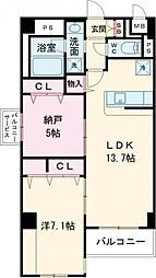 GARDEN COURT A 西高島平 1階1SLDKの間取り