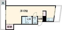 東武東上線 北池袋駅 徒歩6分の賃貸マンション 2階ワンルームの間取り