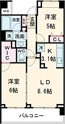 ソアラノーム荻窪天沼 2LDKの間取図画像