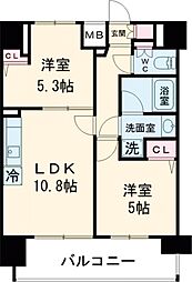 センテニアル王子神谷 10階2LDKの間取り