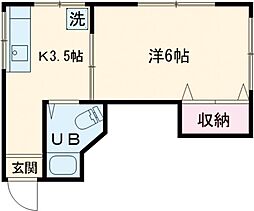 第一後藤ビル 3階1Kの間取り